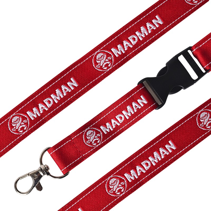 elevate lanyard with stitched brand